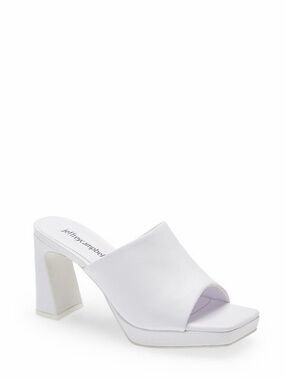Jeffrey Campbell Caviar Platform Slide Sandal in White
